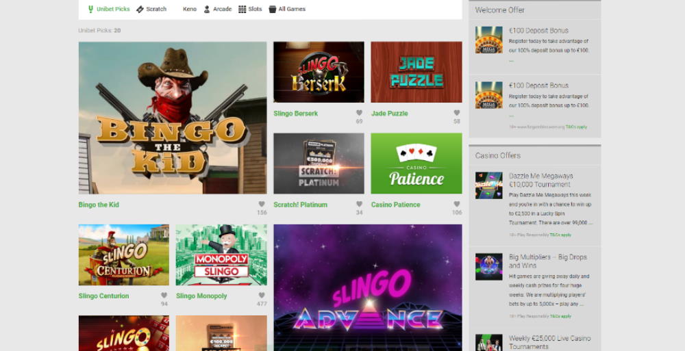 Play Online Casino Games At Unibet