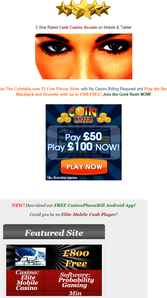 SMS Mobile Phone Casino Deposit